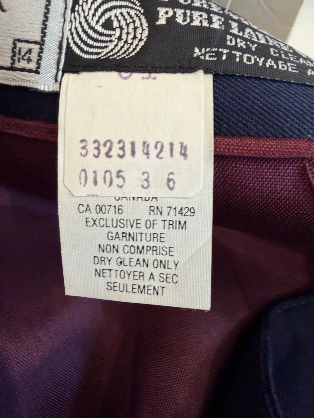 Vintage Deadstock Mr. Jax Navy Virgin Wool Pencil Midi Skirt Gold Button 14 NWT - Picture 11 of 11